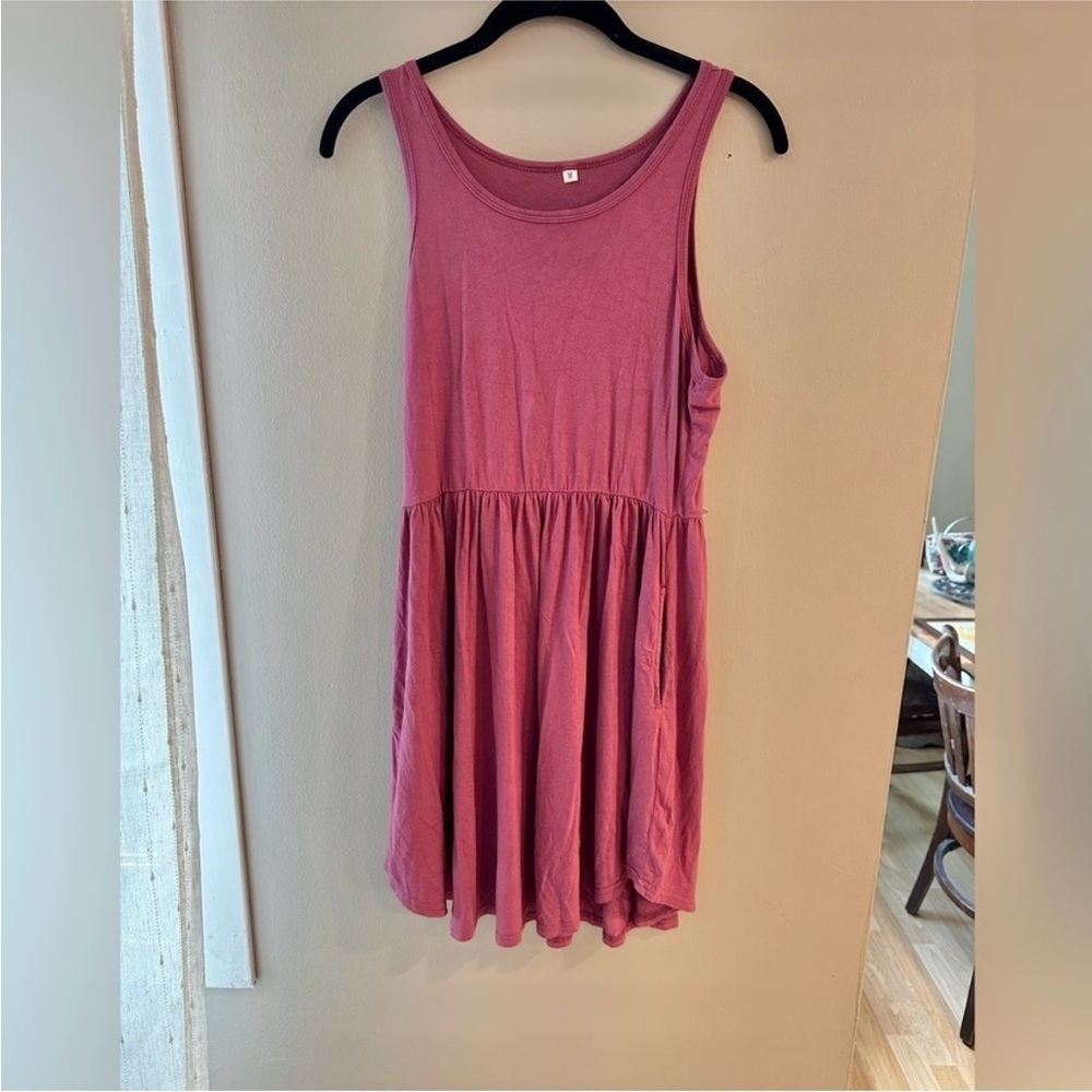Simple Amazon Brand Pink Dress with Pockets Size M
